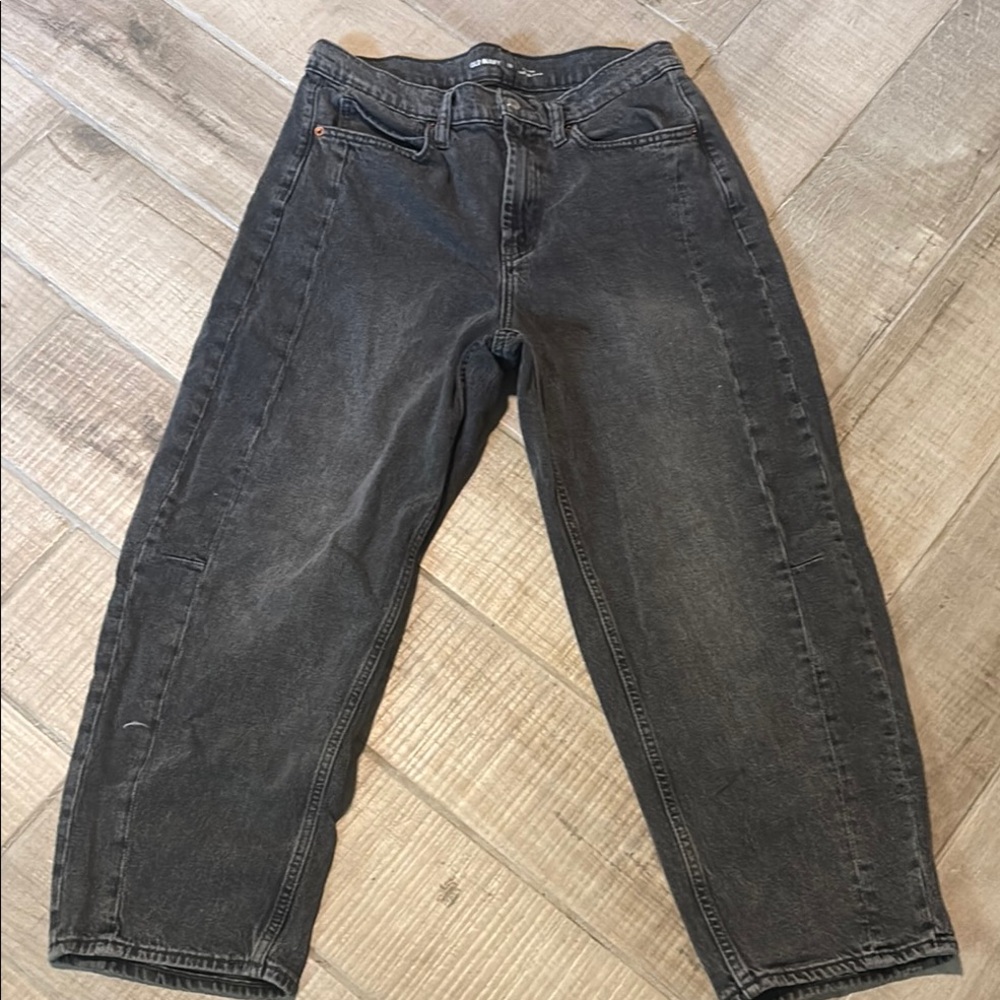 Men's Black Washed Relaxed-Fit Jeans